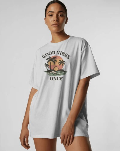 Good Vibes Only Summer Unisex Oversized Classic T-Shirt